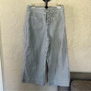 Madewell Emmett Railroad Stripe Wide Leg Pant Lace Up